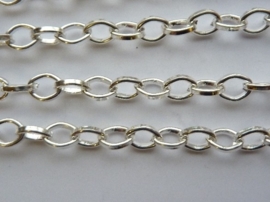 CH010.2- 2 meter jasseron/ketting van 5x7mm dik verzilverd SUPERLAGE PRIJS!
