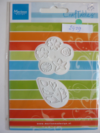 0002429- Marianne Design Craftables stencil bloemen en bladeren 4.5x4.5cm - OPRUIMING