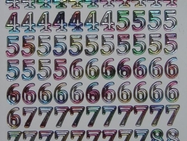 314- cijfers multicolour 10x20cm