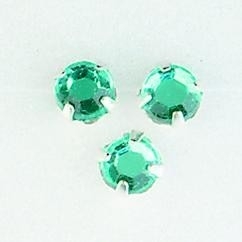 107007/0009- 12 stuks glazen rijg/naai strass steentjes 7mm rond kristal aqua