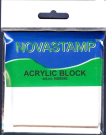 TH.NS8080- acrylblock transparant voor clearstamps 8x8cm