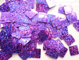 10 gram grote vierkante pailletten van 13x13mm violet - SUPERLAGE PRIJS!