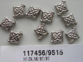 10 x zware massieve kralen platte vierkantjes 10x10mm 117456/9515