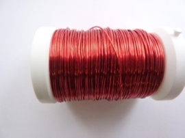 006466/0150- 50 meter glanzend metaaldraad 0.50mm diep rood