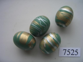 7525- 20x16mm groene kunststofkraal marmer