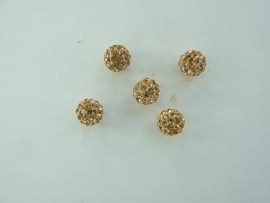 3991.B- 5 stuks A-kwaliteit strass ballen van 8mm light peach