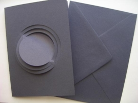 000130- 5 x dubbele kaarten met enveloppen "planeet" d.blauw