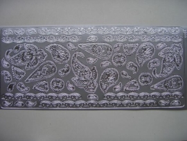 st 361- randje met ornamenten zilver 10x20cm