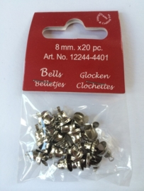 CE801400/4401- 20 stuks klokjes van 8mm staalkleur