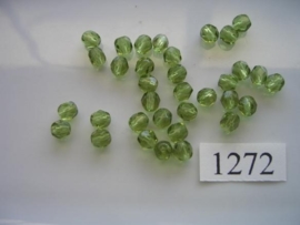 30 stuks tsjechische kristal facet geslepen glaskralen groen 6x5mm 1272