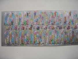 st 184- voorspoedig nieuwjaar multicolour 10x20cm