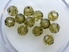 109206/0160- 12 x swarovski kristal kralen rond 6mm khaki green
