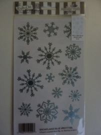 005006.B- Rub-on transfer snowflakes zilver 24x14cm OPRUIMING