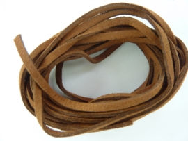 3 meter imitatie suede veter van 3mm breed warm bruin