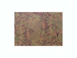KN218301420- kaarsen versierwas plaatje 17.5x8cm marmer antiek rood/goud