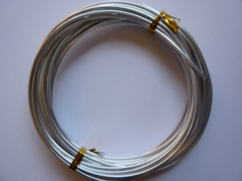 5 meter aluminiumdraad (Wire&Wire draad) van 2.5 mm. dik zilver