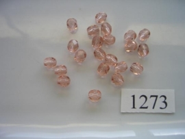 22 stuks tsjechische kristal facet geslepen glaskralen roze 6x5mm 1273