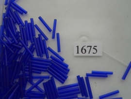 1675- 15mm glazen stiftjes d.blauw transparant 15gr