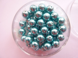 50 x ronde glasparels in een doosje 6mm turkoois - 2219 655