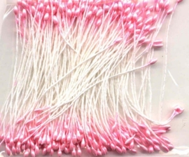 TH12257-5705- 144 stuks meeldraden / bloemstampers van 1mm parelmoer roze