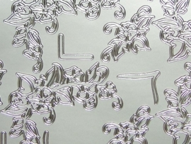 st737- stickervel met diverse hoekjes zilver 10x20cm