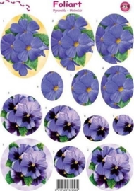 659- pyramide knipvel Foliart bloemen blauw A4 -117149/0679