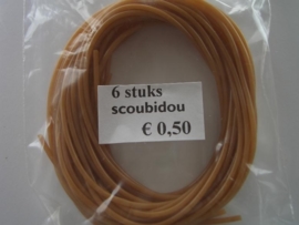 215 - Scoubidou touwtjes 6 stuks licht bruin