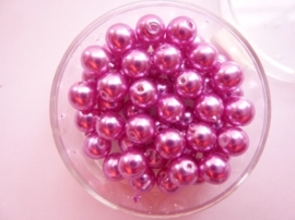 50 x ronde glasparels in een doosje 6mm lila/ roze - 2219 659