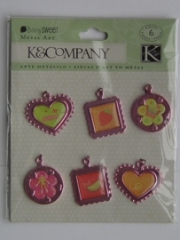 5569- K&Co metal art berry sweet diverse metalen hangers van ca.2cm