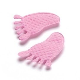 06930 186- 20 stuks decoratie babygirl voetjes van 2.5cm roze