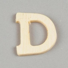 006887/1236- 2cm houten letter D