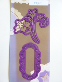 0002376- Joy0033- stencil bloem en label 7cm OPRUIMING