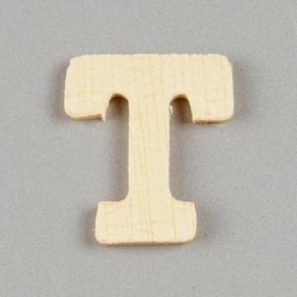 006887/1392- 2cm houten letter T