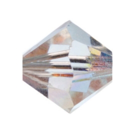 002207/802- 12 stuks swarovski kralen toupille crystal AB 6mm in een doosje OPRUIMING