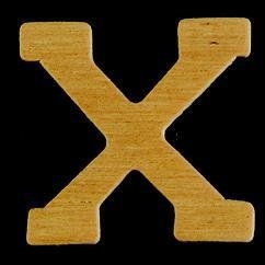 8735 631- 4cm houten letter X