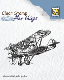 CE130510/2804- Nellie's Choice clearstamp - men things plane 70x45mm