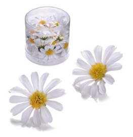 6529 864- 25 stuks decoratie bloemen margrietjes van 4cm wit