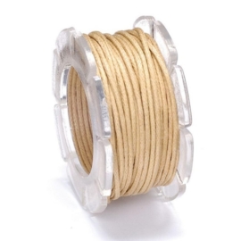 KN2290 401- 5 meter waxcord met nylonkern naturel 1mm dik