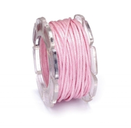 KN2290 427- 5 meter waxcord met nylonkern roze 1mm dik