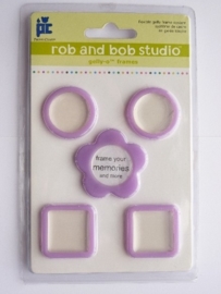 5610- Rob & Bob studio kleine lila lijstjes 2.5x2.5cm