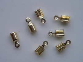 3mm veterklemmen 8 stuks goud  -  11808/1562