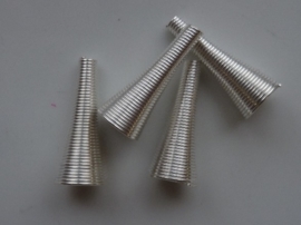 10x27x3mm kralenkapjes/eindstukken 4 stuks zilverkleur - CN180Y - SUPER LAGE PRIJS!