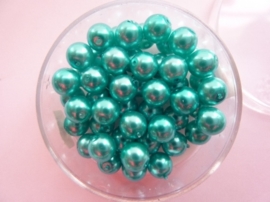 50 x ronde glasparels in een doosje 6mm aqua - 2219 656