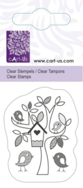 134.Q- clearstamp Cart-Us boompje  ca. 5x6cm OPRUIMING