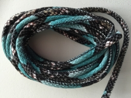 PU.08- 3 meter imitatieleren koord slangenprint turquoise 4mm