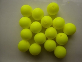 3747- 16 stuks glaskralen van 12mm neon/fluor geel