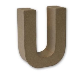 1929 3121- stevige decoratie letter van papier mache - 3D letter U