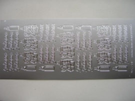 200- geboren + afbeeldingen zilver 10x20cm