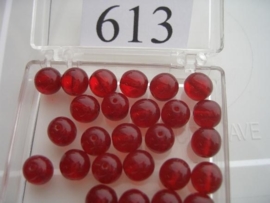 20 stuks 613 Ronde glaskraal 8 mm. rood