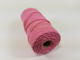 CE890030/3207- 43 mtr katoen macramé touw spoel 2mm 100grs - roze